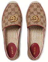 Lookbook GUCCI 古馳 雙G 絎縫帆布 女款 漁夫鞋 棕紅色