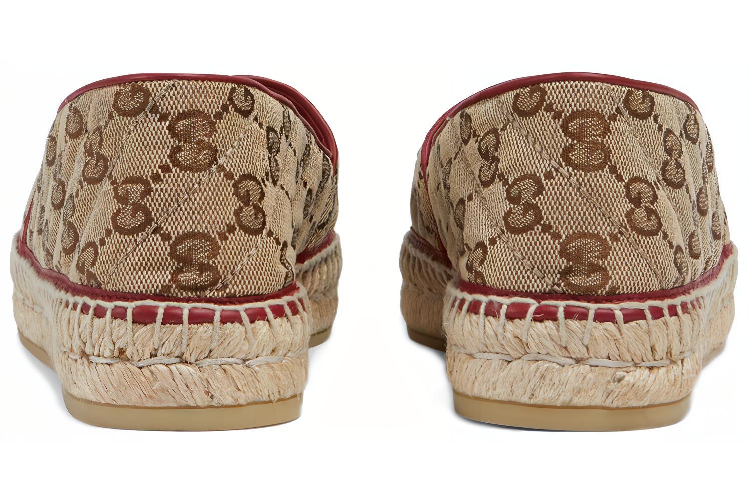 Shop (W) Gucci Canvas Visserschoenen ''Double G Bruin-Rood'' 621239-KQWM0-9761