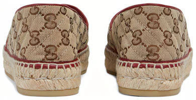 Shop GUCCI 古馳 雙G 絎縫帆布 女款 漁夫鞋 棕紅色