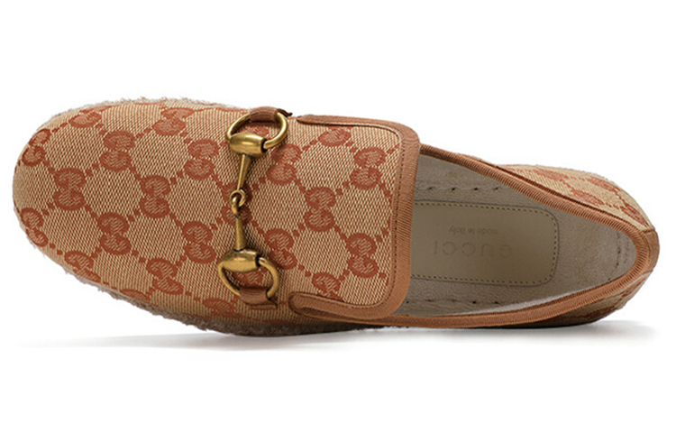 Shop (Women) Gucci Canvas Flat 'Brown' 609424-HVK10-8370
