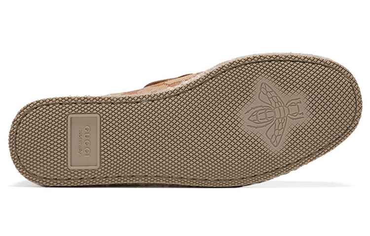 Purchase (Women) Gucci Canvas Flat 'Brown' 609424-HVK10-8370