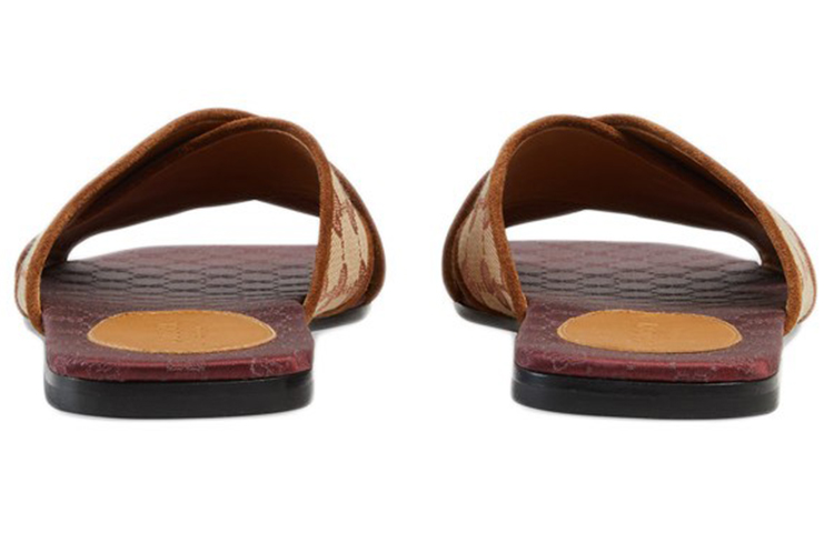 Lookbook (W) Sandal Rata Gucci Canvas Double G 'Merah Beige' 577266-KY960-8371