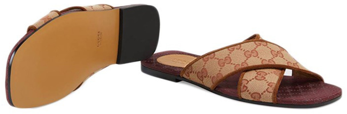 (Women) Gucci Canvas Flat Slides with Double G 'Red Beige' 577266-KY960-8371 Shop (Women) Gucci Canvas Flat Slides with Double G 'Red Beige' 577266-KY960-8371