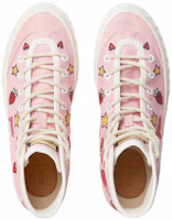 Shop GUCCI古馳 情人節系列 帆布 潮流時尚 高幫 板鞋 女款 白粉