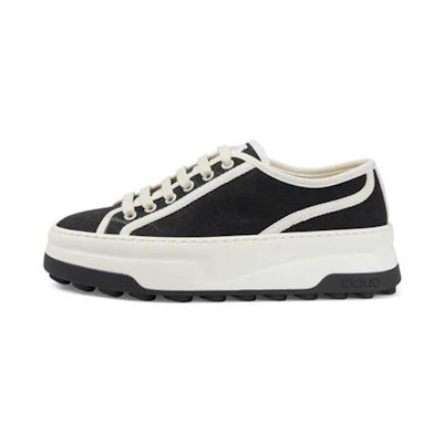 (W) Gucci Canvas Low-Top Lace-Up 'Black and White'