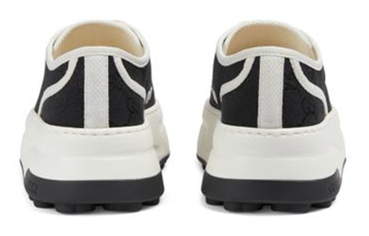 Shop (Women) Gucci Canvas Low-Top Lace-Up 'Black and White' 746766-20Q20-1043