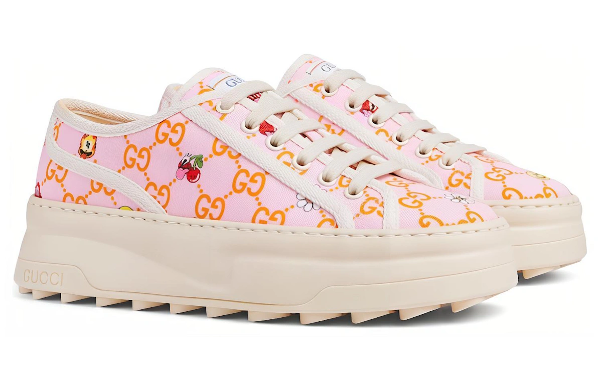 (Women) Gucci Canvas Low Top 'Comfortable Versatile Pink'