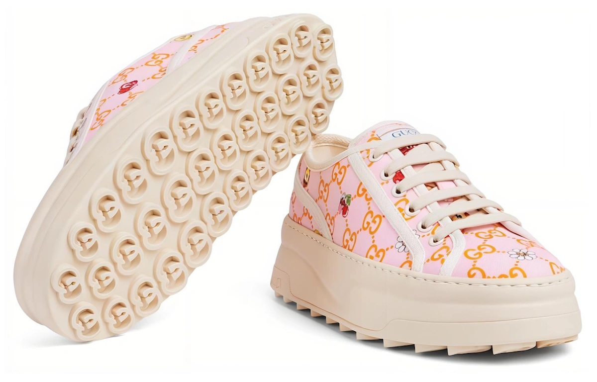 (Women) Gucci Canvas Low Top 'Comfortable Versatile Pink'