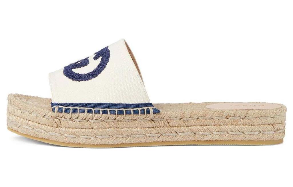 (Women) Gucci Canvas Platform Slide 'White' 725832-KIFD0-9092