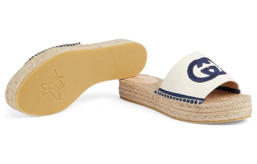 Details for (Women) Gucci Canvas Platform Slide 'White' 725832-KIFD0-9092