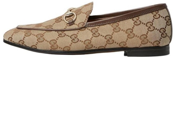 (Women) Gucci Canvas Round Toe Slip-On Loafers 'Brown' 431467KY9809763 Buy (Women) Gucci Canvas Round Toe Slip-On Loafers 'Brown' 431467KY9809763