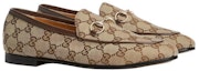 Lookbook (W) Gucci Kasut Loafers Kanvas Hujung Bulat 'Coklat' 431467KY9809763