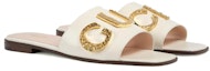 Lookbook (W) Sandal Tumit Datar Gucci Cara Kulit 'Off-White' 694858-C9D00-9022