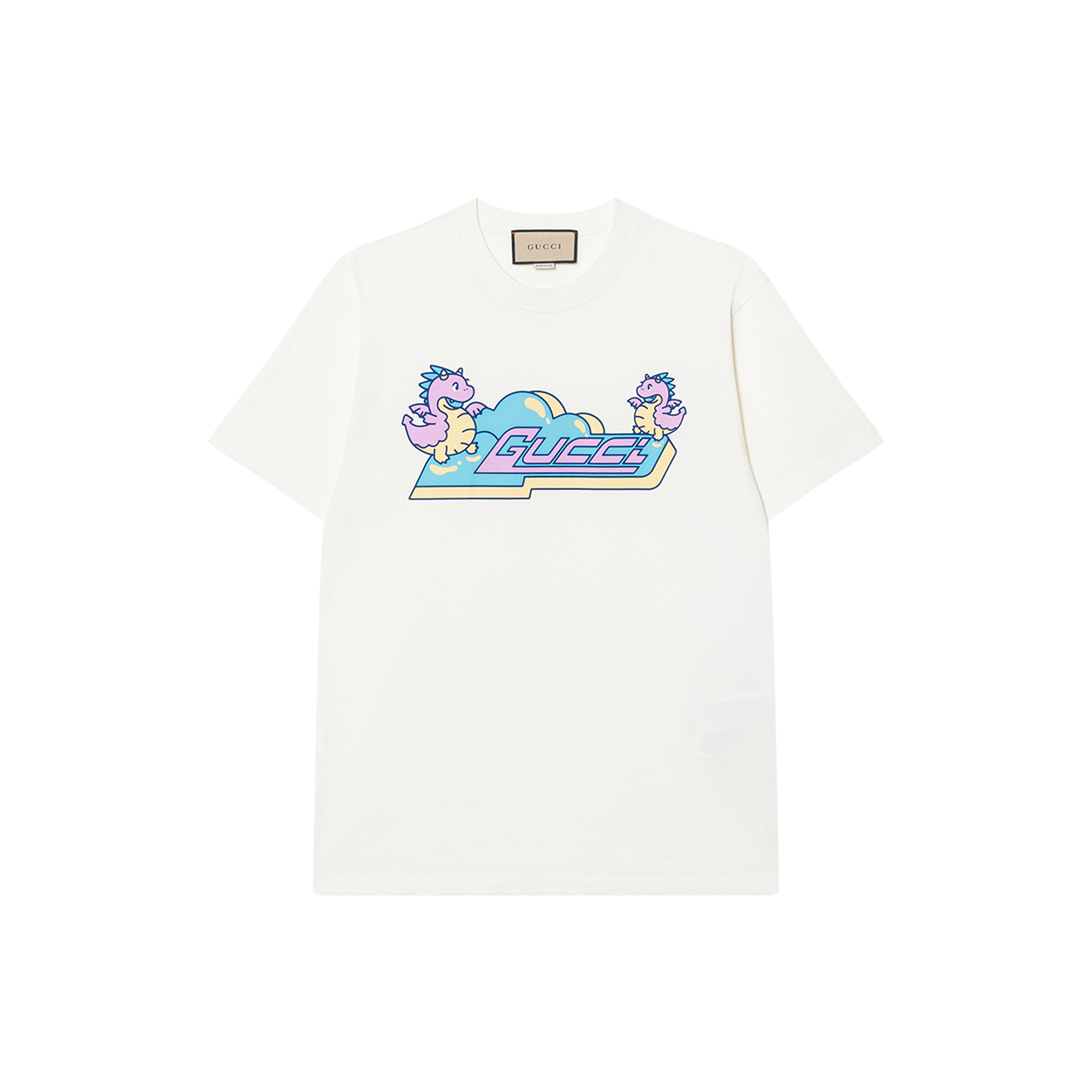 (Women) Gucci Cartoon Letter Print Short Sleeve T-Shirt Beige SS24 776596-XJGEE-9095