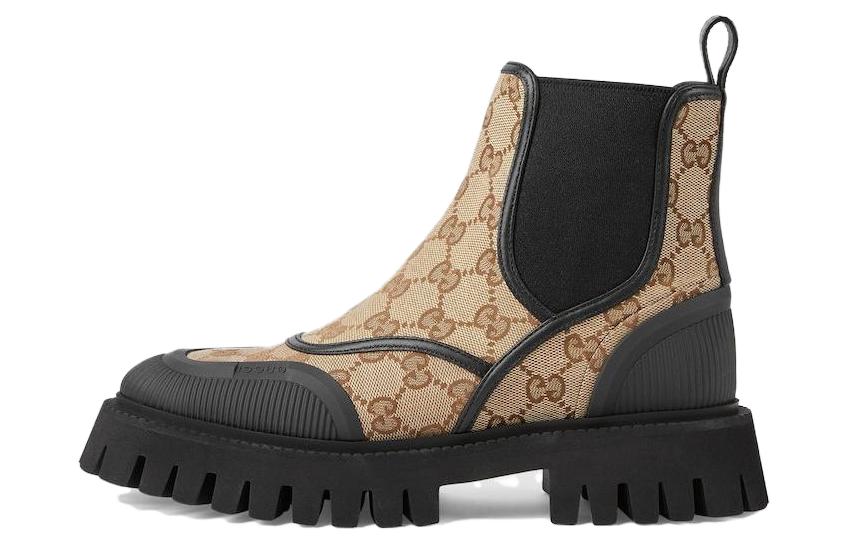 (W) Gucci Ankle Boot 'GG Canvas - Beige Ebony'