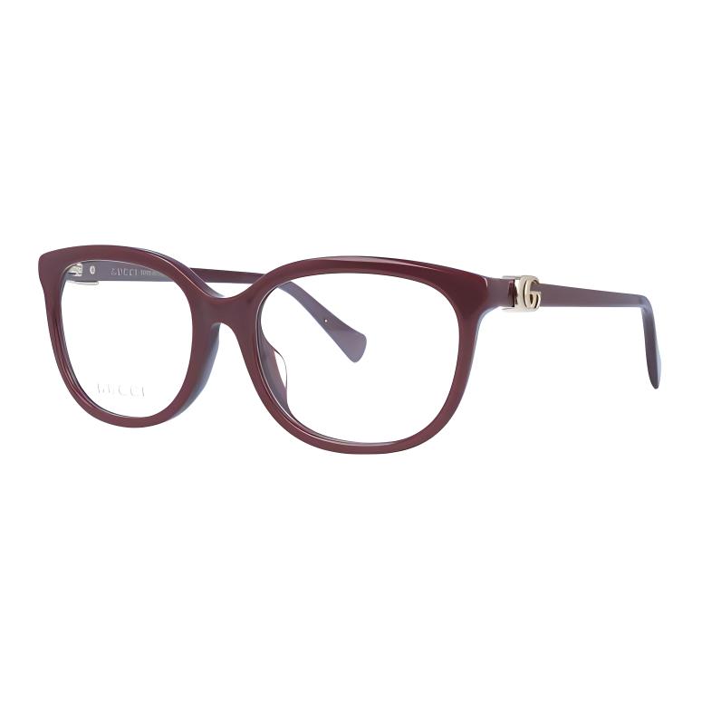 (Women) GUCCI Cat-Eye Optical Glasses Women - Red Brown/Transparent with Logo Detailing. GG1075OA-003-54