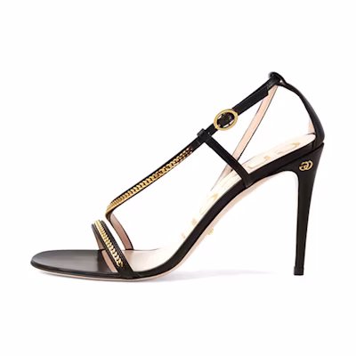 (W) Gucci Chain 'Black Fashion Casual Sandal'