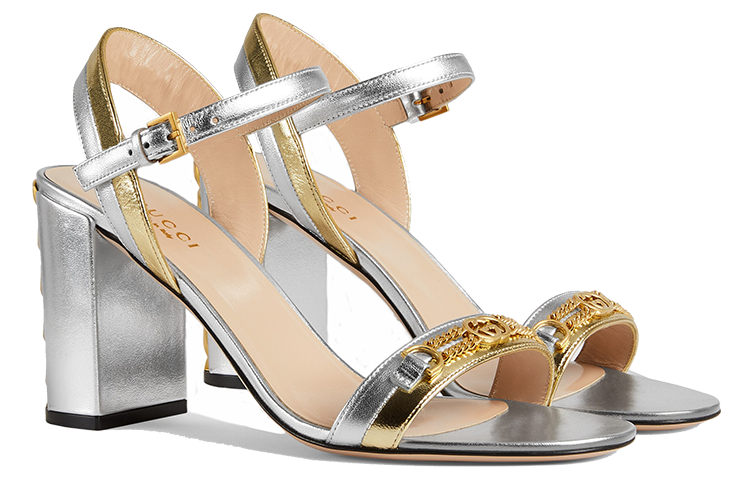 Lookbook (W) Gucci Cadena 'Sandalia de Moda Plateada' 655408-B8B20-8064