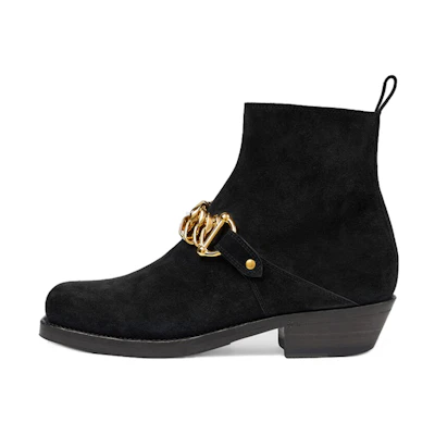 (W) Gucci Chain Ankle Boot 'Black'