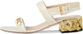 (W) Sandal Tumit Tinggi Gucci Rantai 'Kuning Susu' 655409-CA130-9368