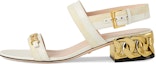 Buy (W) Sandal Tumit Tinggi Gucci Rantai 'Kuning Susu' 655409-CA130-9368
