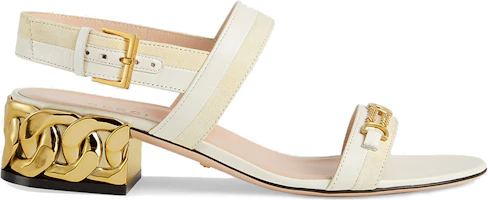Order GUCCI 古馳 鏈條高跟涼鞋 奶黃色 女款