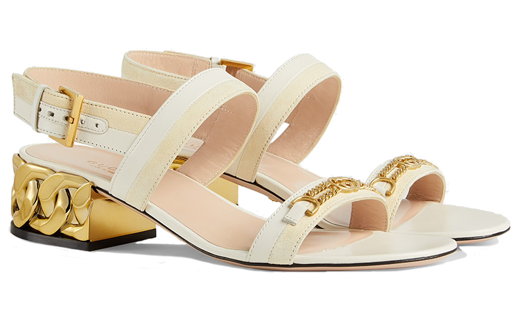 Lookbook (W) 구찌 체인 힐 샌들 (밀크옐로우) 655409-CA130-9368