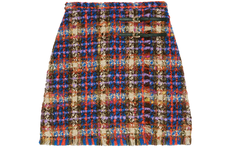 (Women) Gucci Check Pattern A-Line Casual Mini Skirt for Women Multicolor 609774-Z8AIB-4956