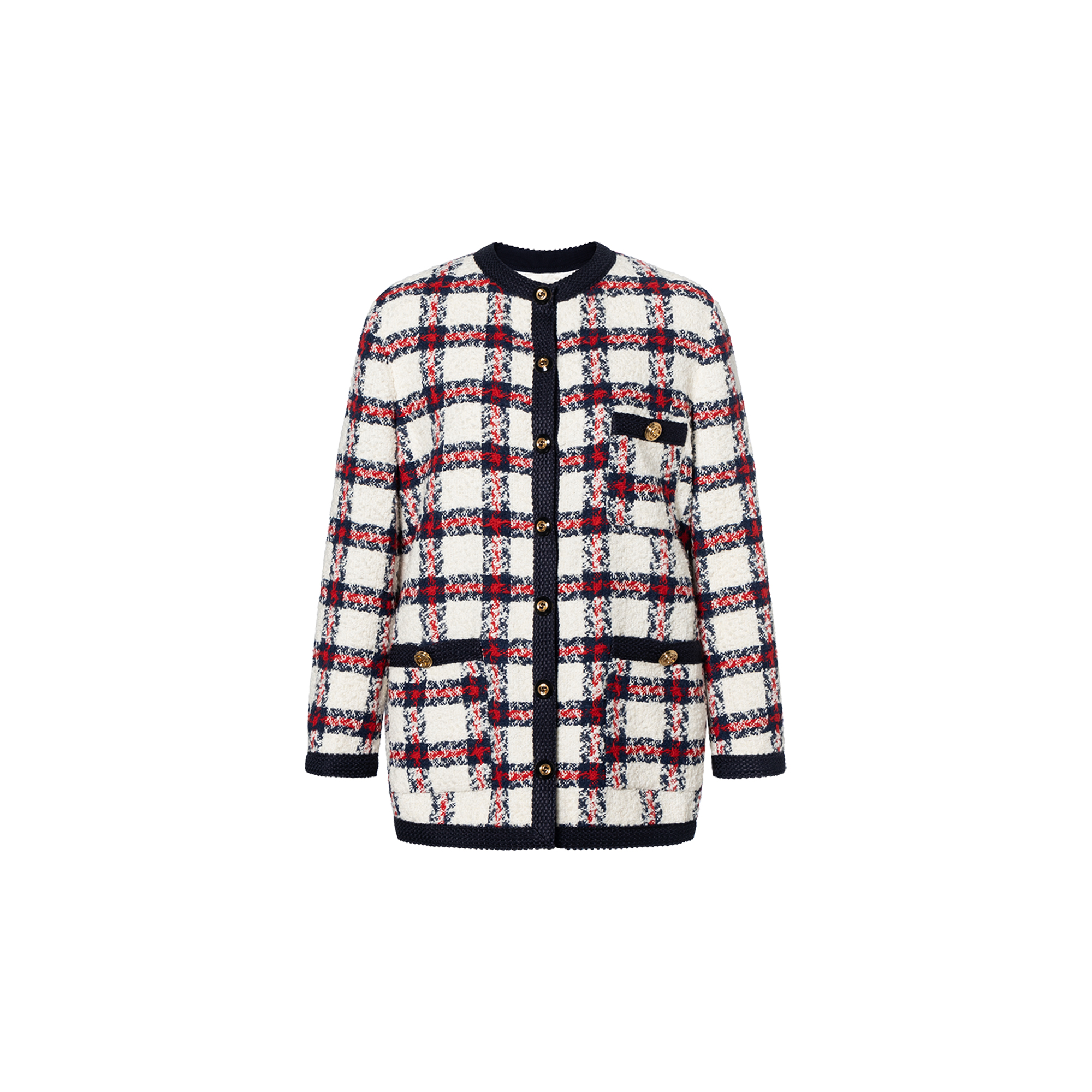 (Women) Gucci Check Tweed Single-Breasted Loose Jacket 660820-ZAGLK-9098