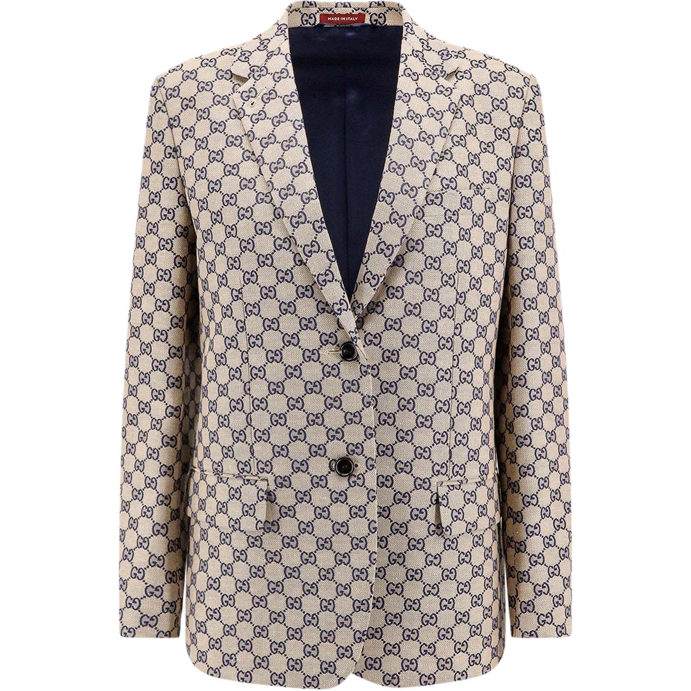 (Women) Gucci Checkered Long Sleeve Button-Up Jacket Brown 785972-ZAM7G-9082