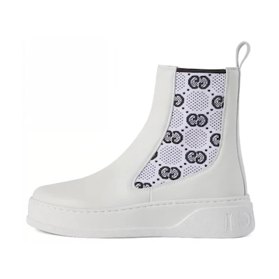(W) Gucci GG Jersey Chelsea Boots 'White'