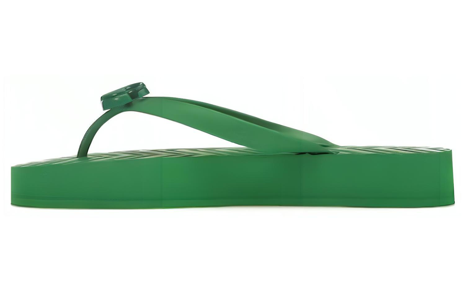 (Women) Gucci Chevron Thong Sandal Green Rubber 655463-J8710-3727