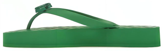 (Women) Gucci Chevron Thong Sandal Green Rubber 655463-J8710-3727 (Women) Gucci Chevron Thong Sandal Green Rubber 655463-J8710-3727