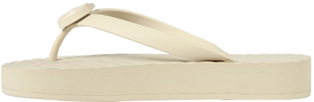 (Women) Gucci Chevron Thong Sandal White Rubber 655463-J8710-9022 (Women) Gucci Chevron Thong Sandal White Rubber 655463-J8710-9022