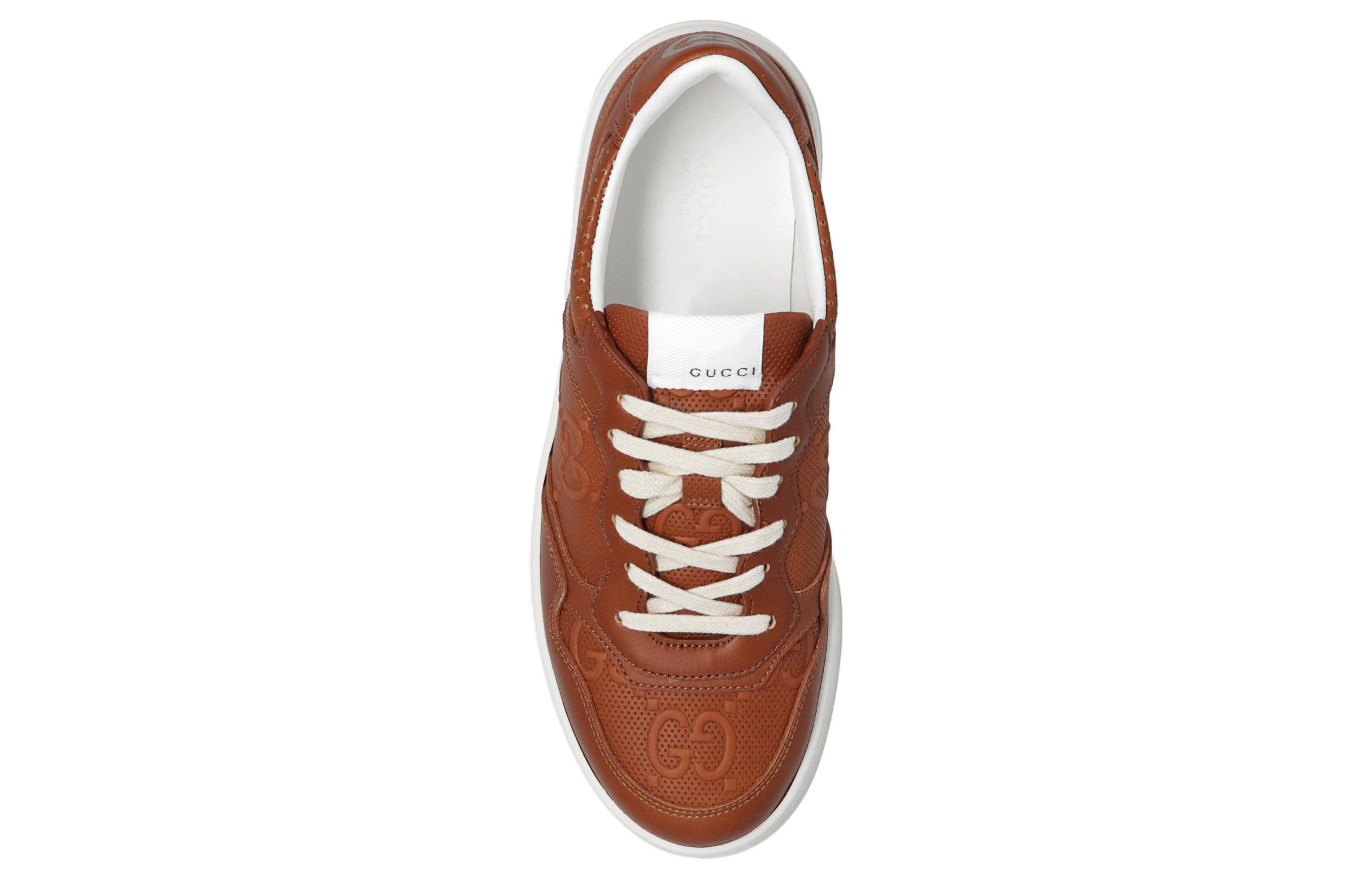 Shop (W) Zapatillas Gucci Chunky B GG 'Marrón Blanco' 670408-AABBV-2742