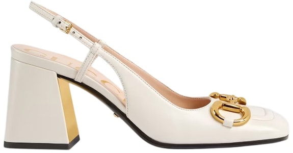 (W) グッチ ホースビット ミッドヒール スリングバック (ホワイト) 643892-C9D00-9022 Buy (W) グッチ ホースビット ミッドヒール スリングバック (ホワイト) 643892-C9D00-9022