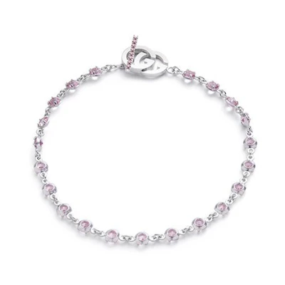 (Women) GUCCI Classic Double G 18K White Gold Bracelet Women’s Pink. 607606-J8550-9090