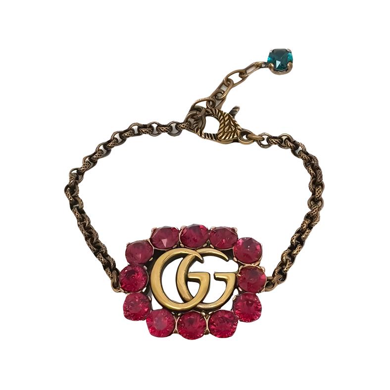 (Women) GUCCI Classic Double G Logo  Bracelet - Brass Color. 809072921