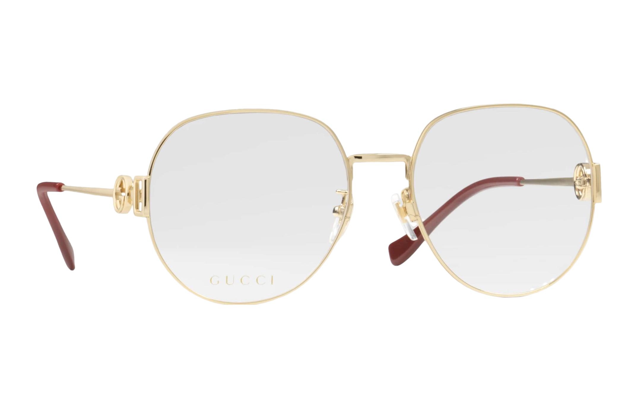 (Women) GUCCI Classic Fashion Gold Irregular Alloy Optical Glasses Frame Women 707763-I3330-8091