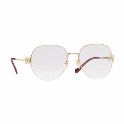 (Women) GUCCI Classic Fashion Gold Irregular Alloy Optical Glasses Frame Women 707763-I3330-8091