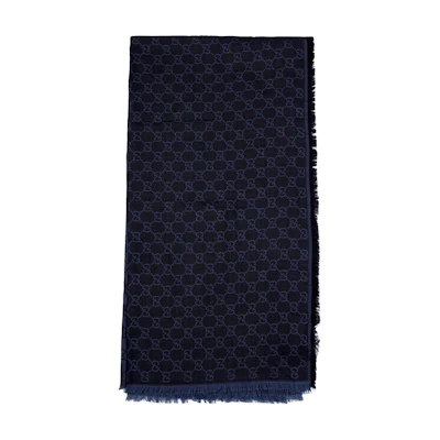 (Women) GUCCI Classic Print Wool Scarf for Women - Navy/Black 281942-3G704-1364
