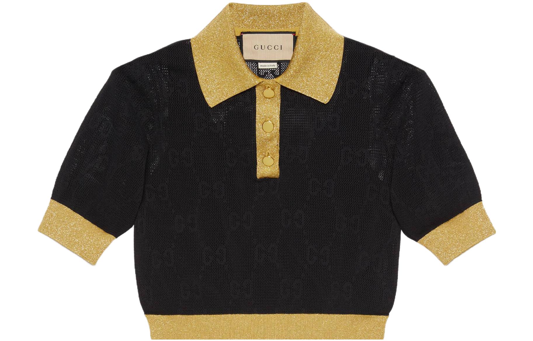 (Women) Gucci Colorblock Short Sleeve Polo Shirt Black 691723-XKCIM-1815