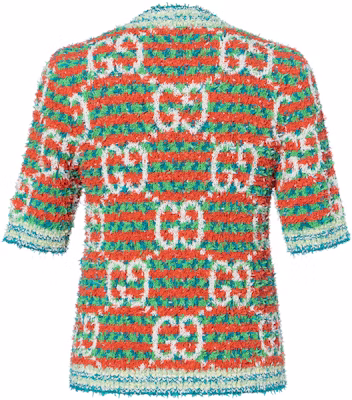 (W) GUCCI綠色女士對比字母Logo針織短袖上衣 691588-XKCAL-6208 Lookbook (W) GUCCI綠色女士對比字母Logo針織短袖上衣 691588-XKCAL-6208