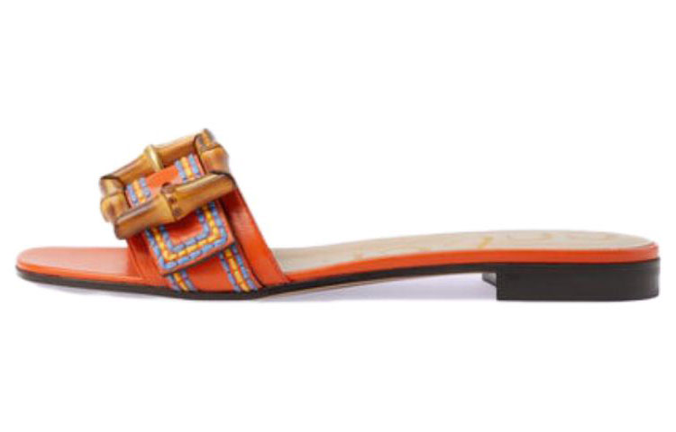 Buy (W) 古驰宇宙·时代 竹扣凉拖 “橙色时尚” 723398-C9D00-7519
