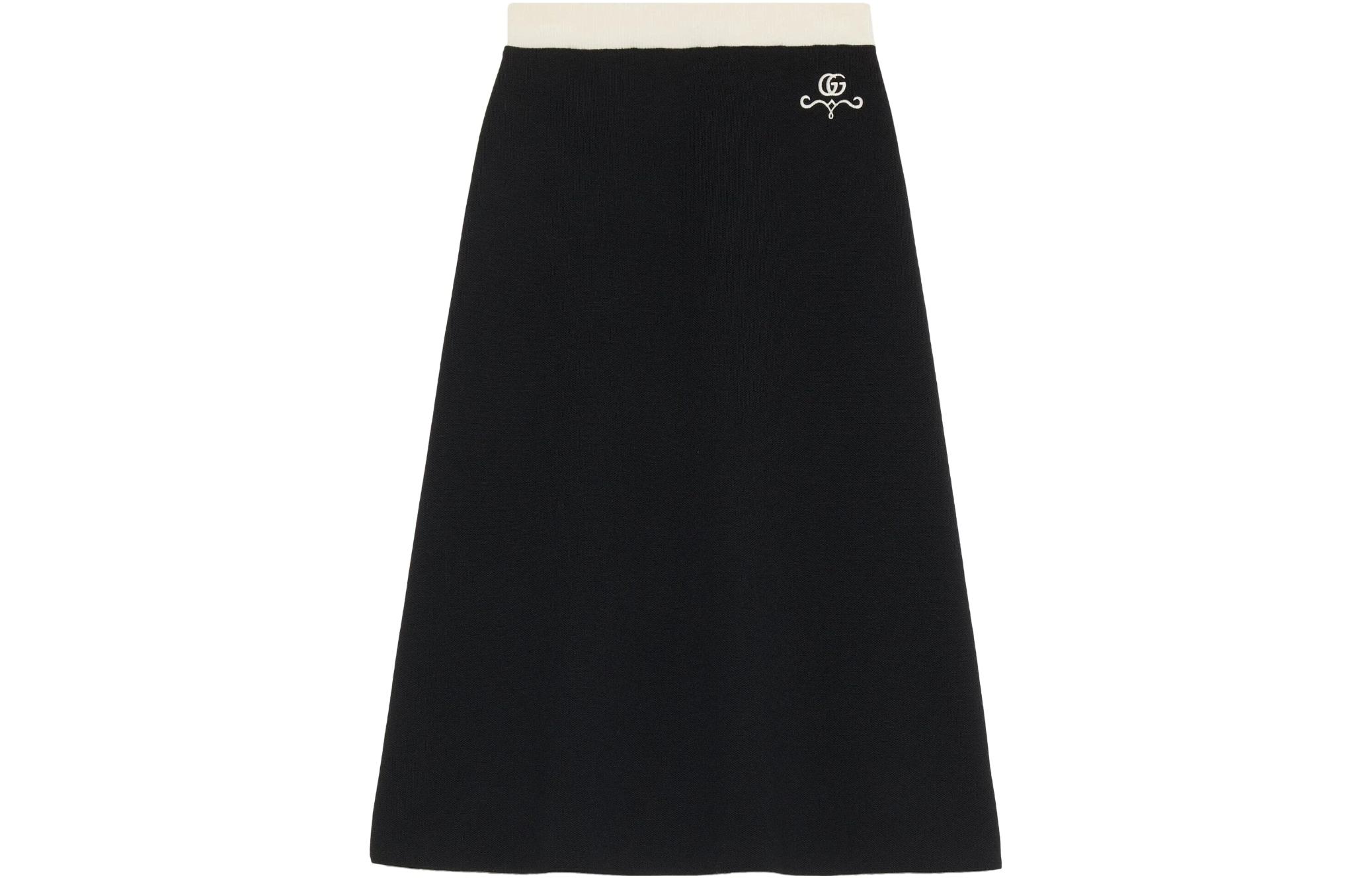 Buy (Women) Gucci Cosmogonie SS23 Embroidered Black Midi Skirt  