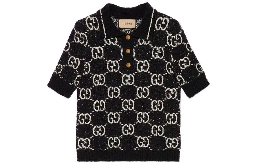 (Women) Gucci Cosmogonie SS23 Graphic Print Polo Black 735890-XKC1L-1289