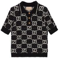 (Women) Gucci Cosmogonie SS23 Graphic Print Polo Black 735890-XKC1L-1289 (Women) Gucci Cosmogonie SS23 Graphic Print Polo Black 735890-XKC1L-1289