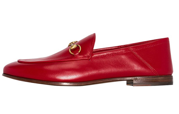 (Women) Gucci Cowhide Lightweight Non-Slip Skateboarding Shoes Red 414998-DLC00-6438