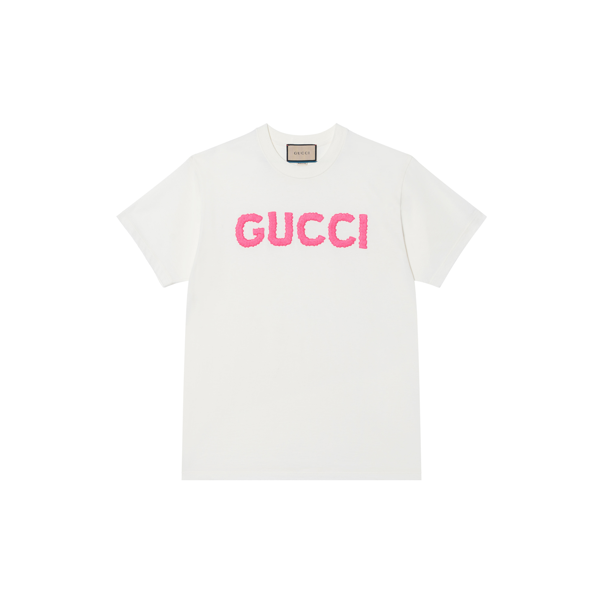 (Women) Gucci Cream Loog Letter Graphic Tee FW23 776596-XJGDG-9088