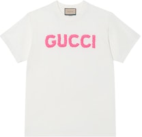 (Women) Gucci Cream Loog Letter Graphic Tee FW23 776596-XJGDG-9088 (Women) Gucci Cream Loog Letter Graphic Tee FW23 776596-XJGDG-9088
